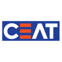 Ceat logo featuring bold black lettering on a red background.